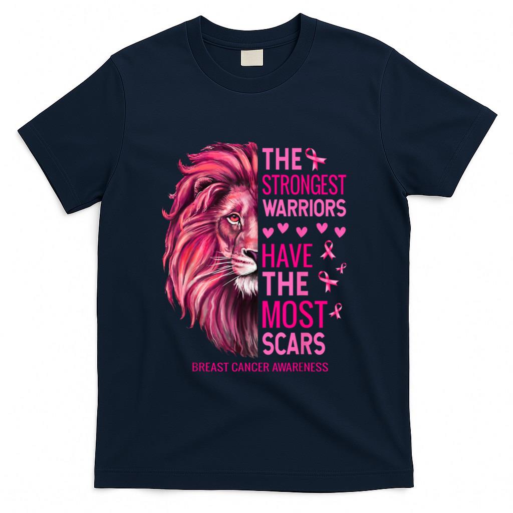 Lion Pink Funny Breast Cancer Awareness Survivor Warrior T-Shirt