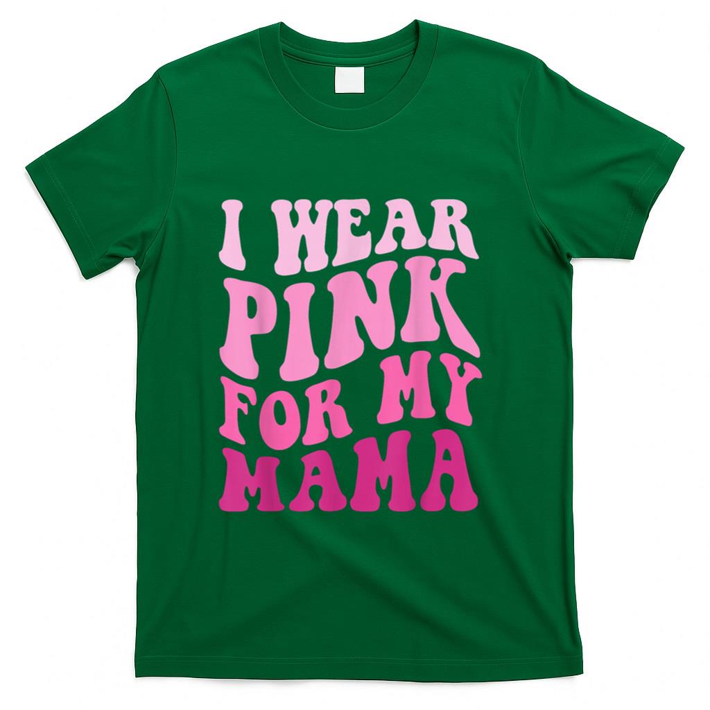I Wear Pink for my Mama Groovy Breast Cancer Women Kid Youth T-Shirt