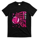 Cute Pink Out Volleyball Breast Cancer Awareness Pink Ribbon T-Shirt