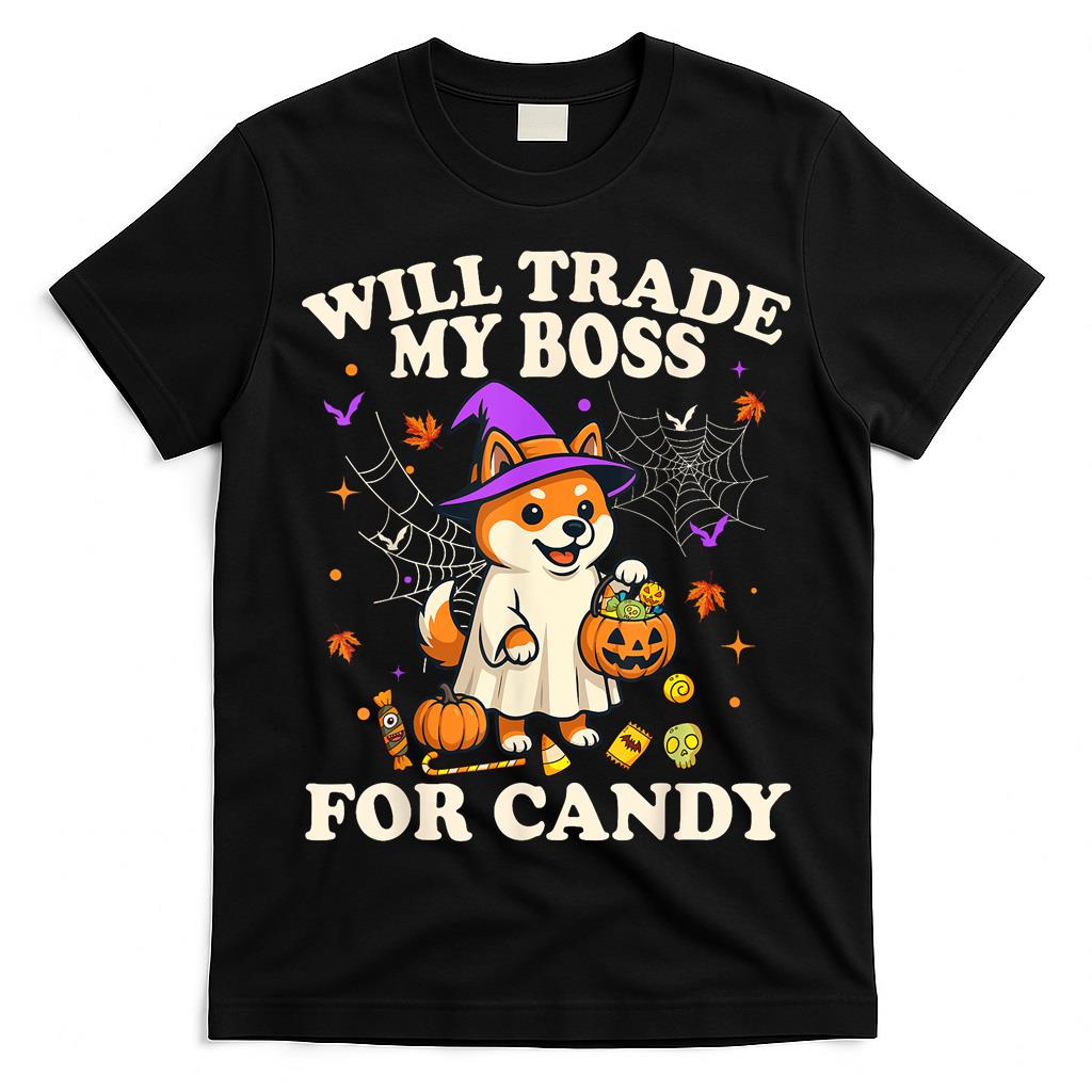 Funny Halloween Shiba Inu Dog Lover Candy Trick or Treat T-Shirt