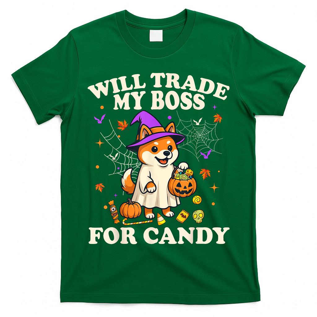 Funny Halloween Shiba Inu Dog Lover Candy Trick or Treat T-Shirt
