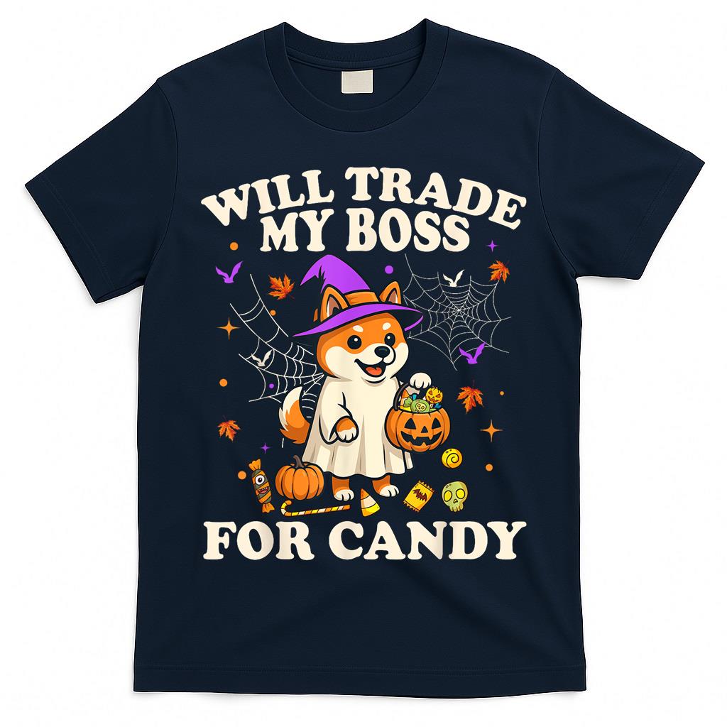 Funny Halloween Shiba Inu Dog Lover Candy Trick or Treat T-Shirt