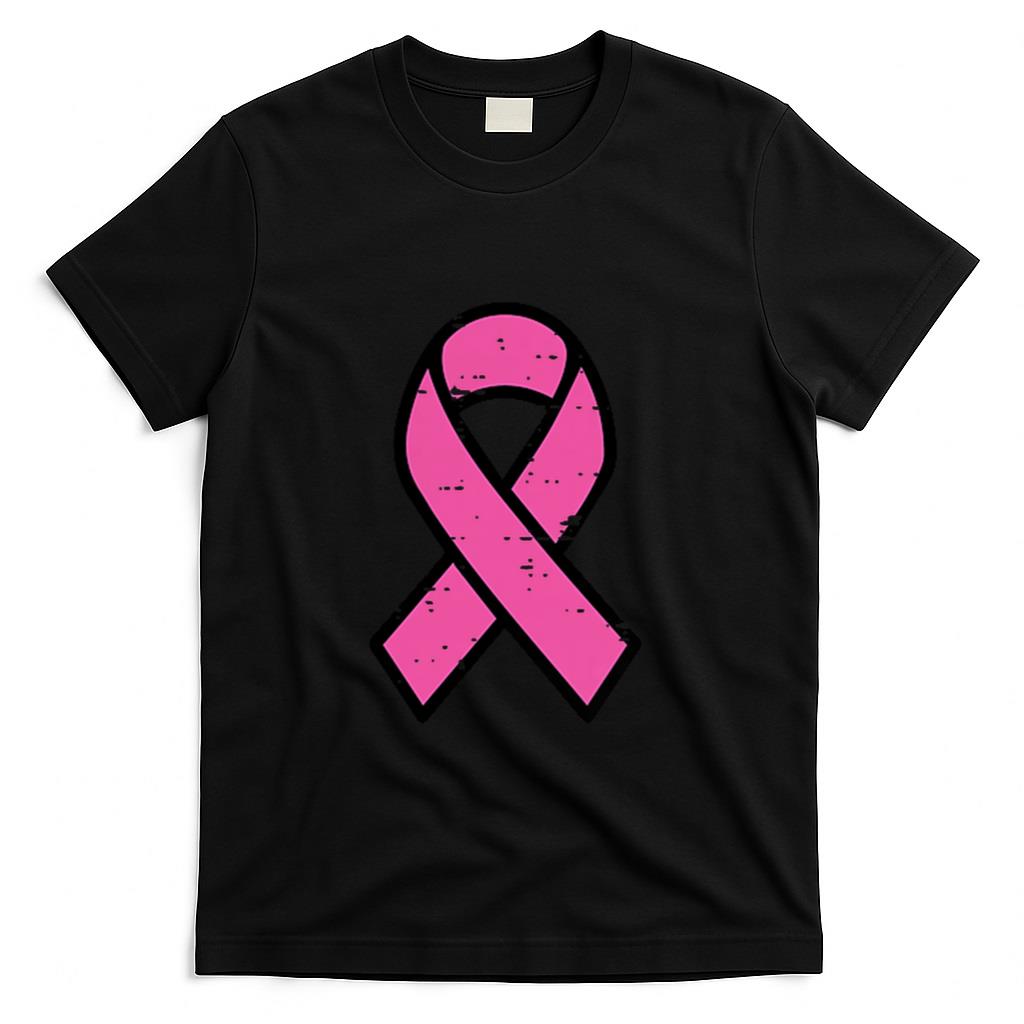 Breast Cancer Pink Ribbon Pocket Awareness Women Men Kids T-Shirt