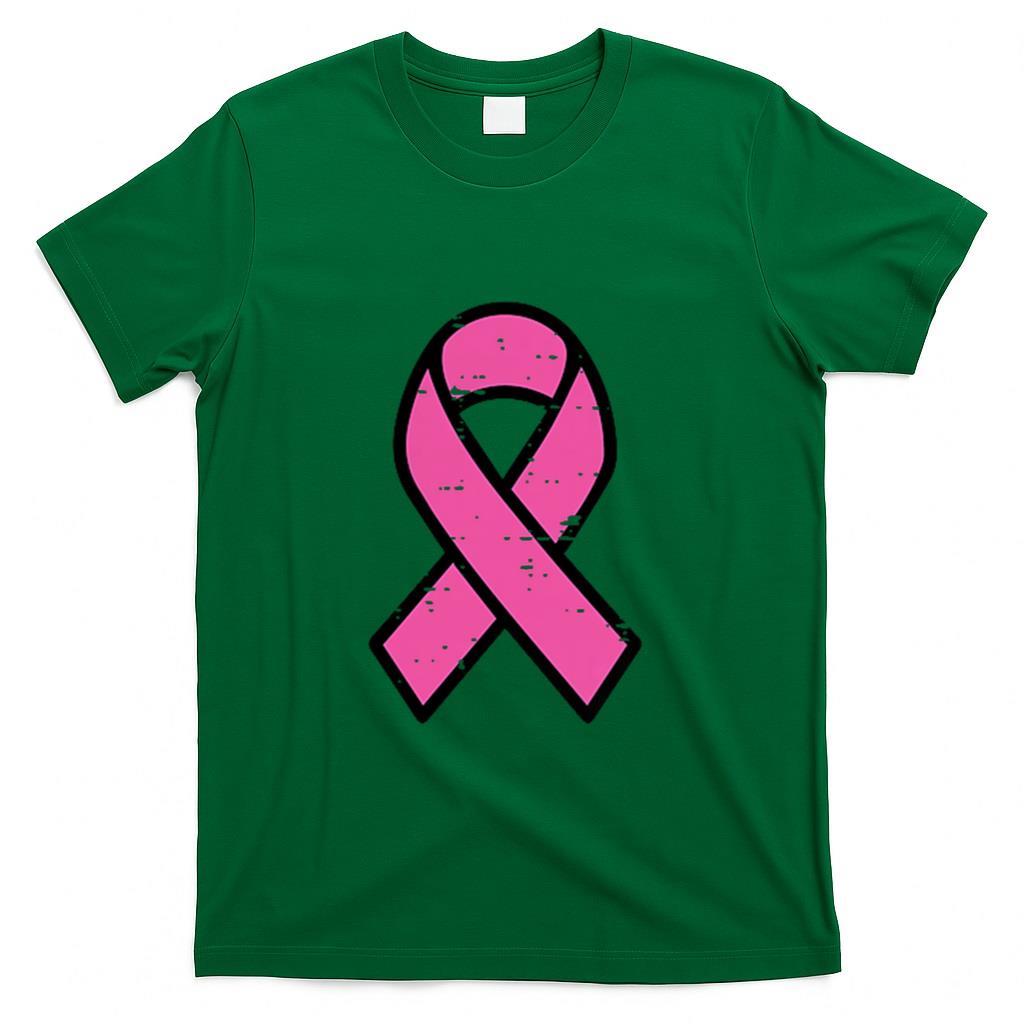 Breast Cancer Pink Ribbon Pocket Awareness Women Men Kids T-Shirt