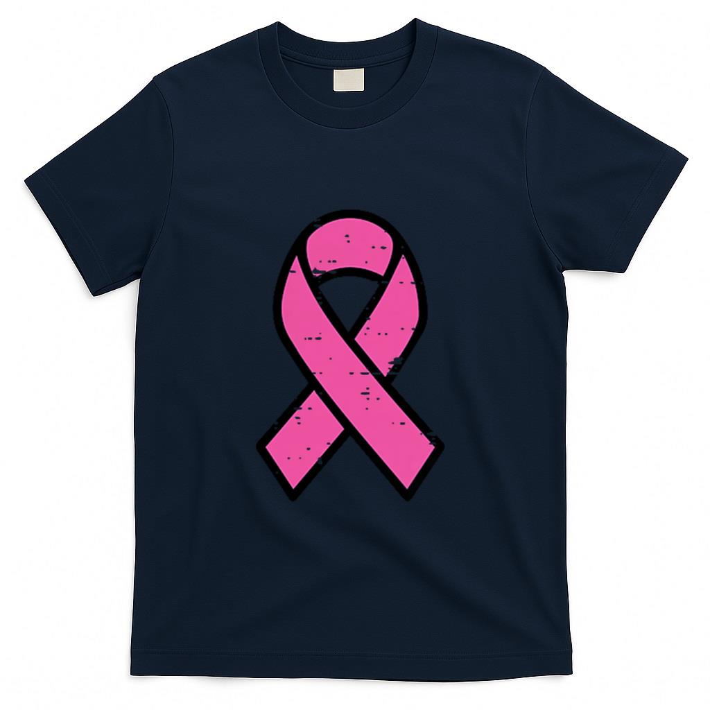 Breast Cancer Pink Ribbon Pocket Awareness Women Men Kids T-Shirt