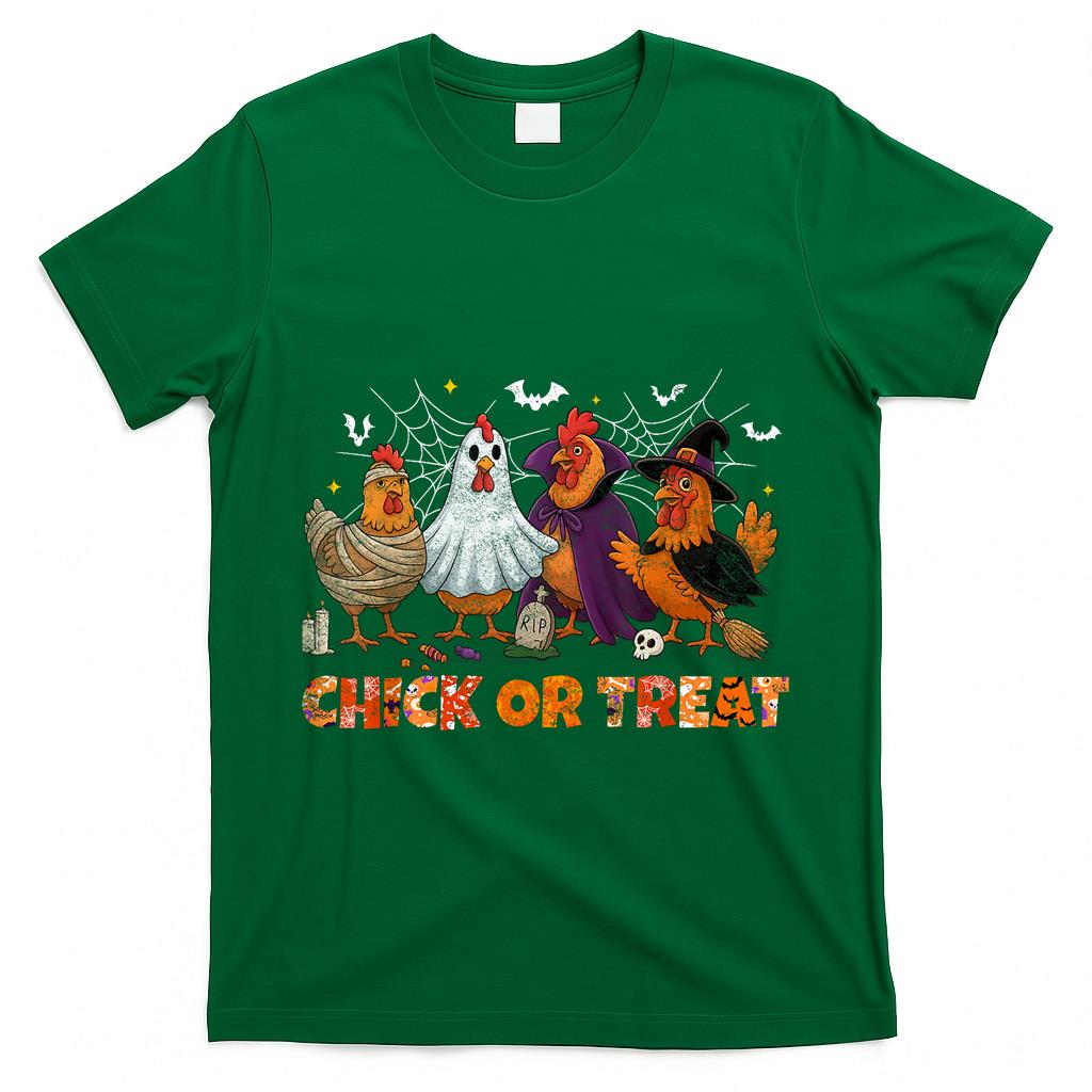 Chick Or Treat Halloween Witch Boo Spooky Chicken Costumes T-Shirt