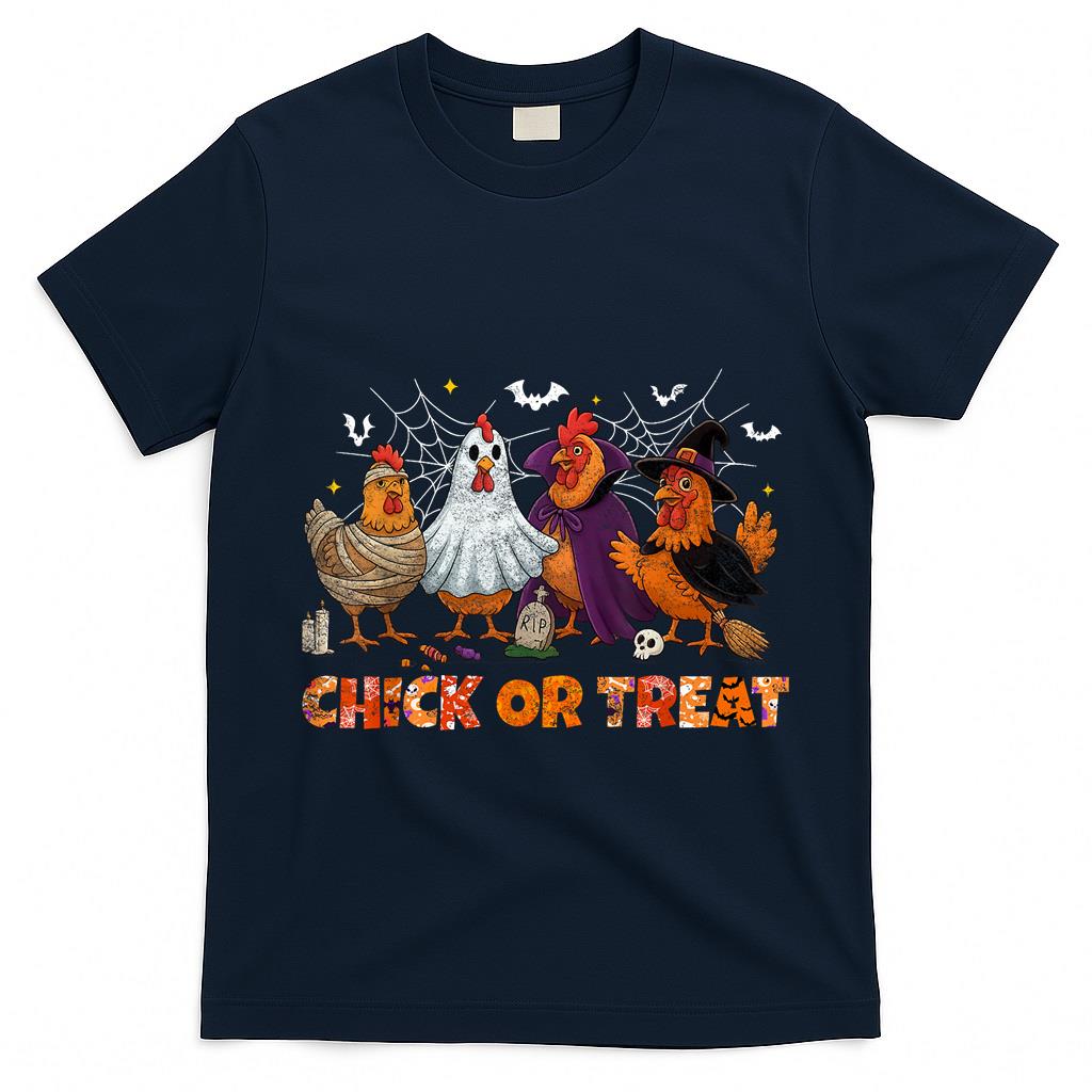 Chick Or Treat Halloween Witch Boo Spooky Chicken Costumes T-Shirt