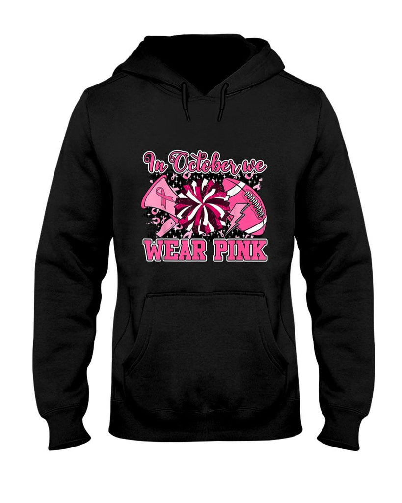 We Wear Pink And Cheer Football For Breast Cancer Awareness T-Shirt