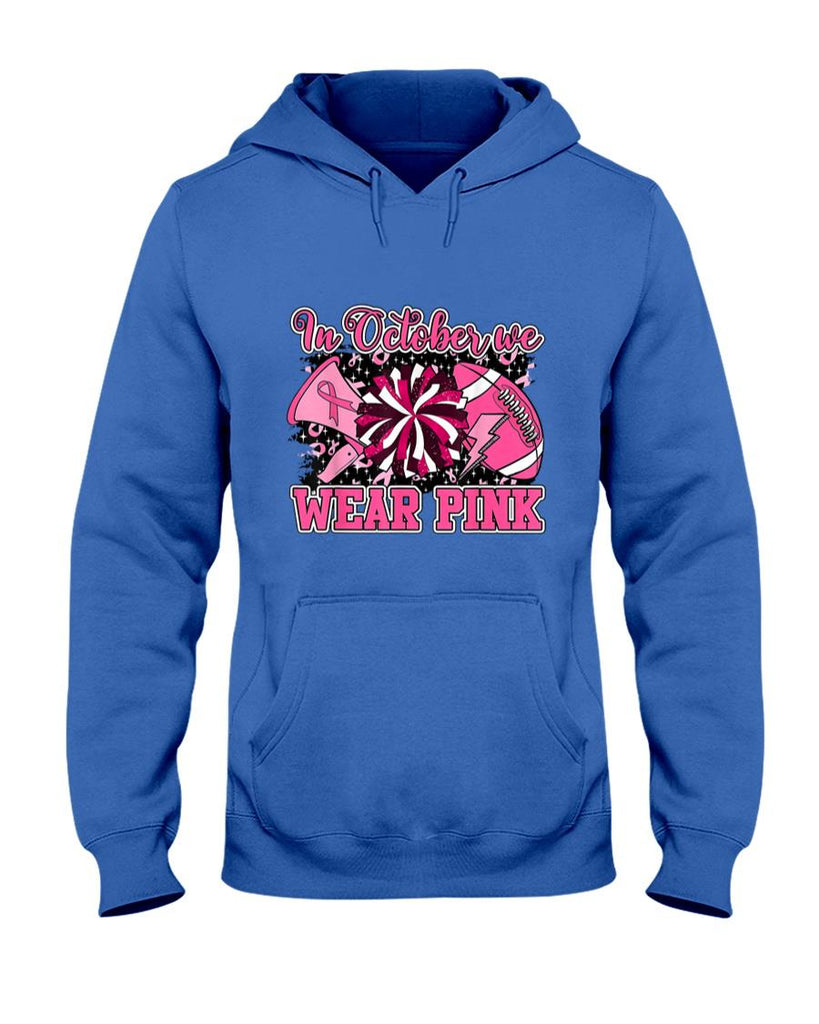 We Wear Pink And Cheer Football For Breast Cancer Awareness T-Shirt