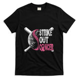 Strike Out Cancer Breast Cancer Awareness Baseball Warrior T-Shirt