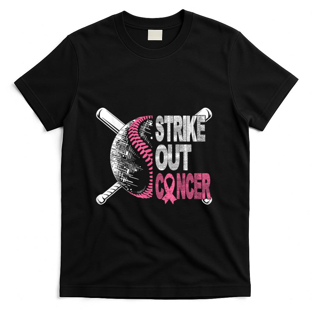 Strike Out Cancer Breast Cancer Awareness Baseball Warrior T-Shirt