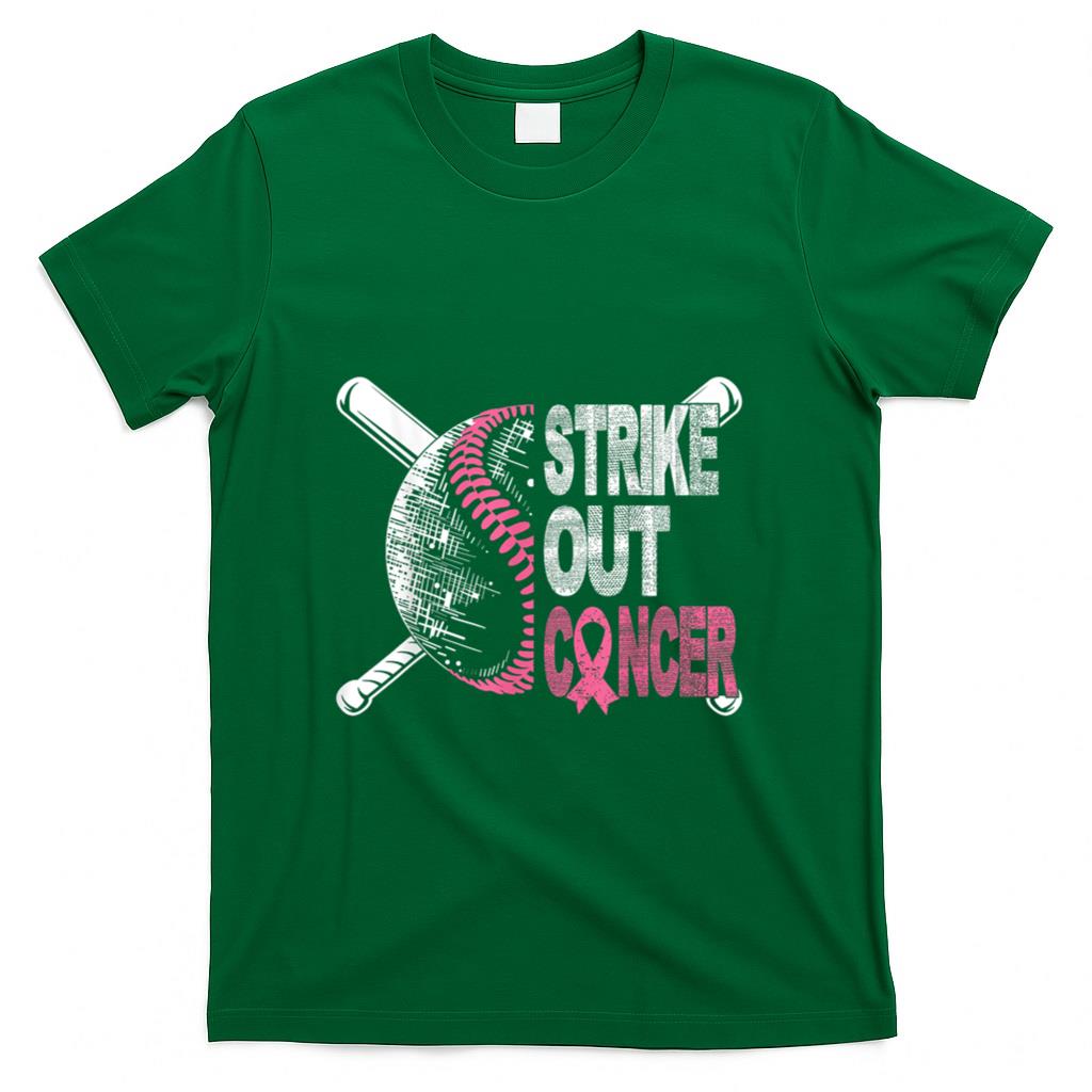 Strike Out Cancer Breast Cancer Awareness Baseball Warrior T-Shirt