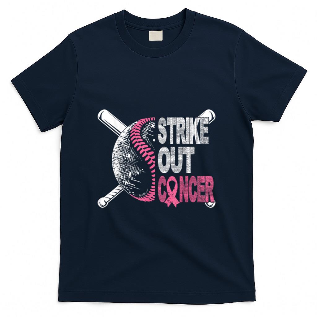 Strike Out Cancer Breast Cancer Awareness Baseball Warrior T-Shirt