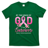 By The Grace of God Im A Survivor Breast Cancer Survivor T-Shirt