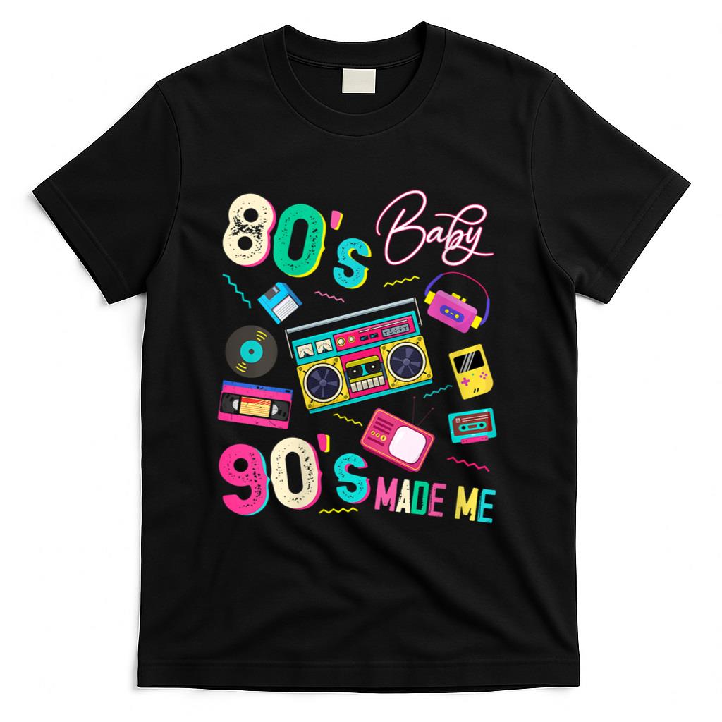 Retro Nostalgia - Womens Vintage 80's Baby 90's Made Me Retro 1980s Nostalgia 1990s T-Shirt