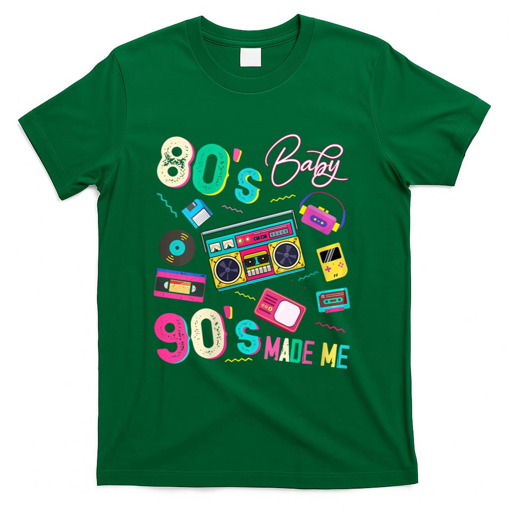 Retro Nostalgia - Womens Vintage 80's Baby 90's Made Me Retro 1980s Nostalgia 1990s T-Shirt