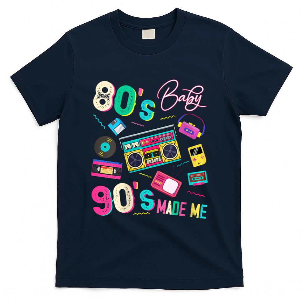 Retro Nostalgia - Womens Vintage 80's Baby 90's Made Me Retro 1980s Nostalgia 1990s T-Shirt