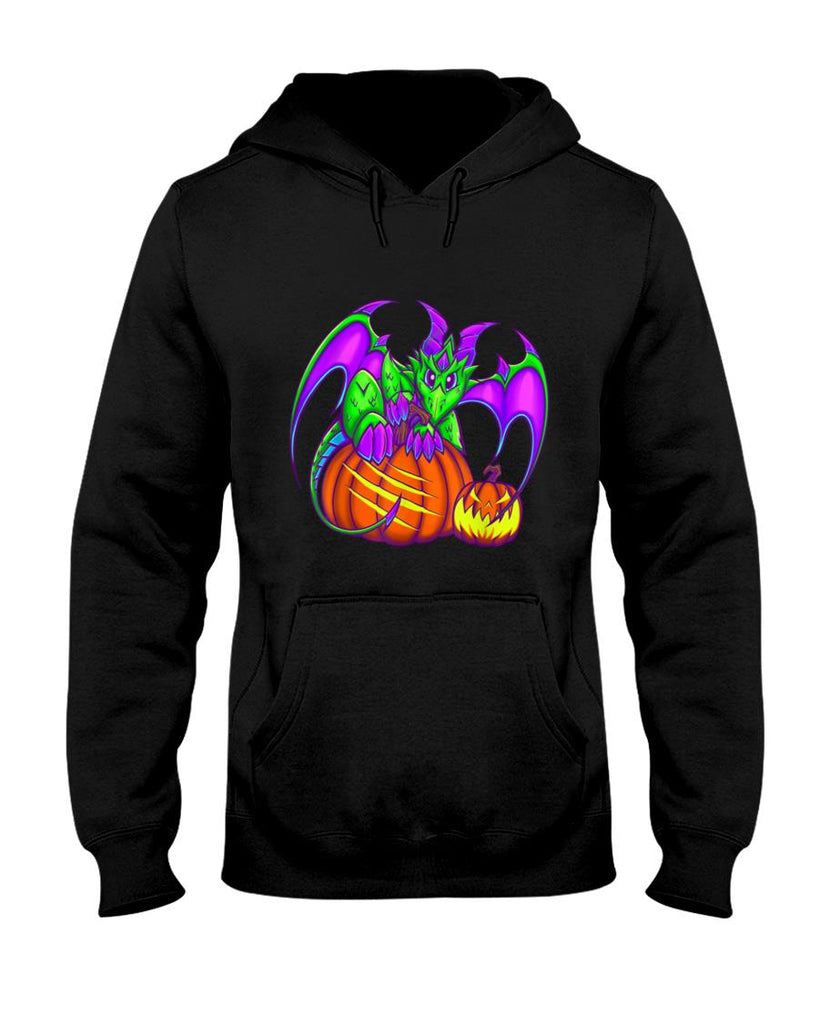 Cute Green Purple Halloween Pumpkin Dragon Trick or Treat T-Shirt