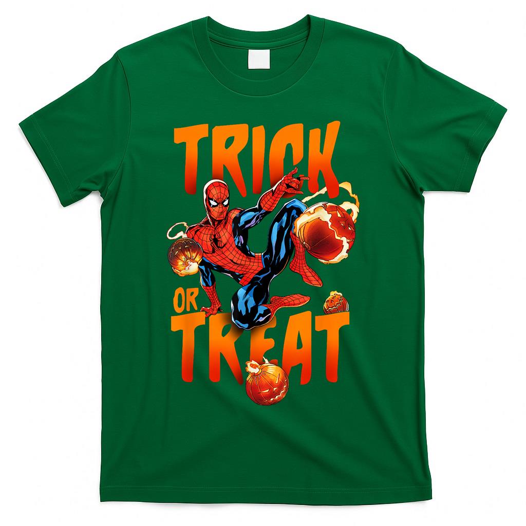 Marvel Spider-Man Halloween Trick Or Treat Pumpkin Bombs T-Shirt