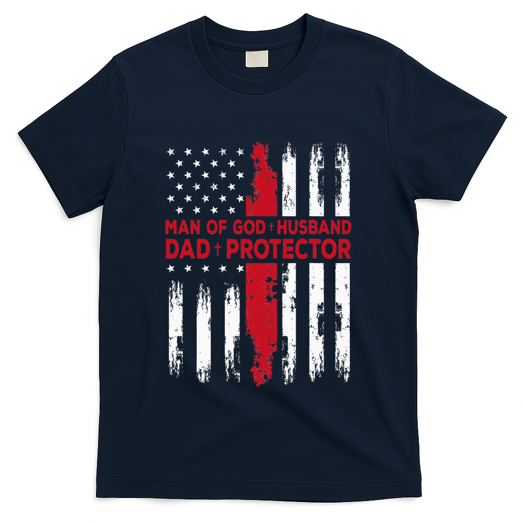 Jesus God Religious Man Of God Husband Dad Protector T-Shirt