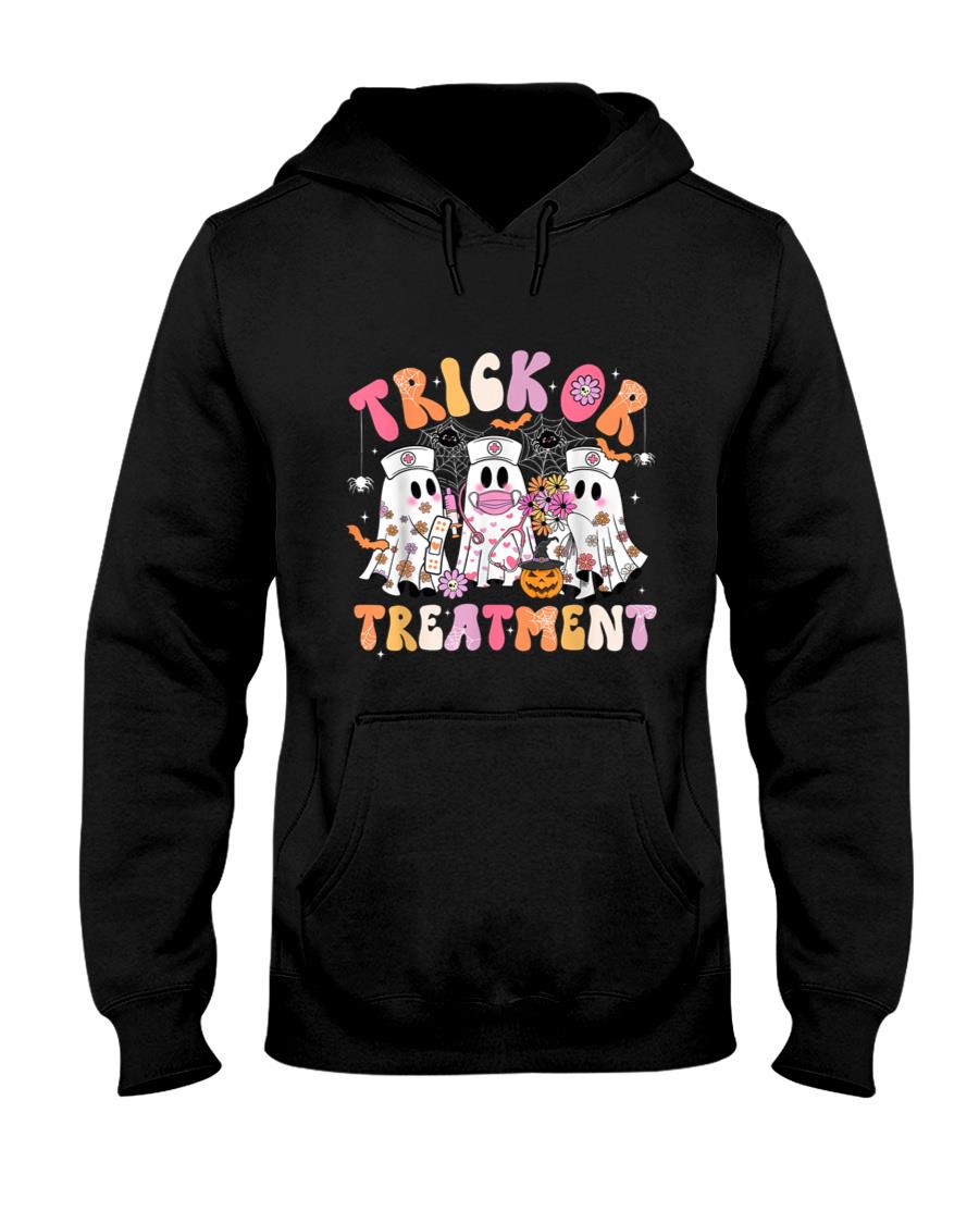 Trick Or Treatment Ghost Nurse Halloween Costume Girl Women T-Shirt