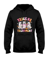 Trick Or Treatment Ghost Nurse Halloween Costume Girl Women T-Shirt