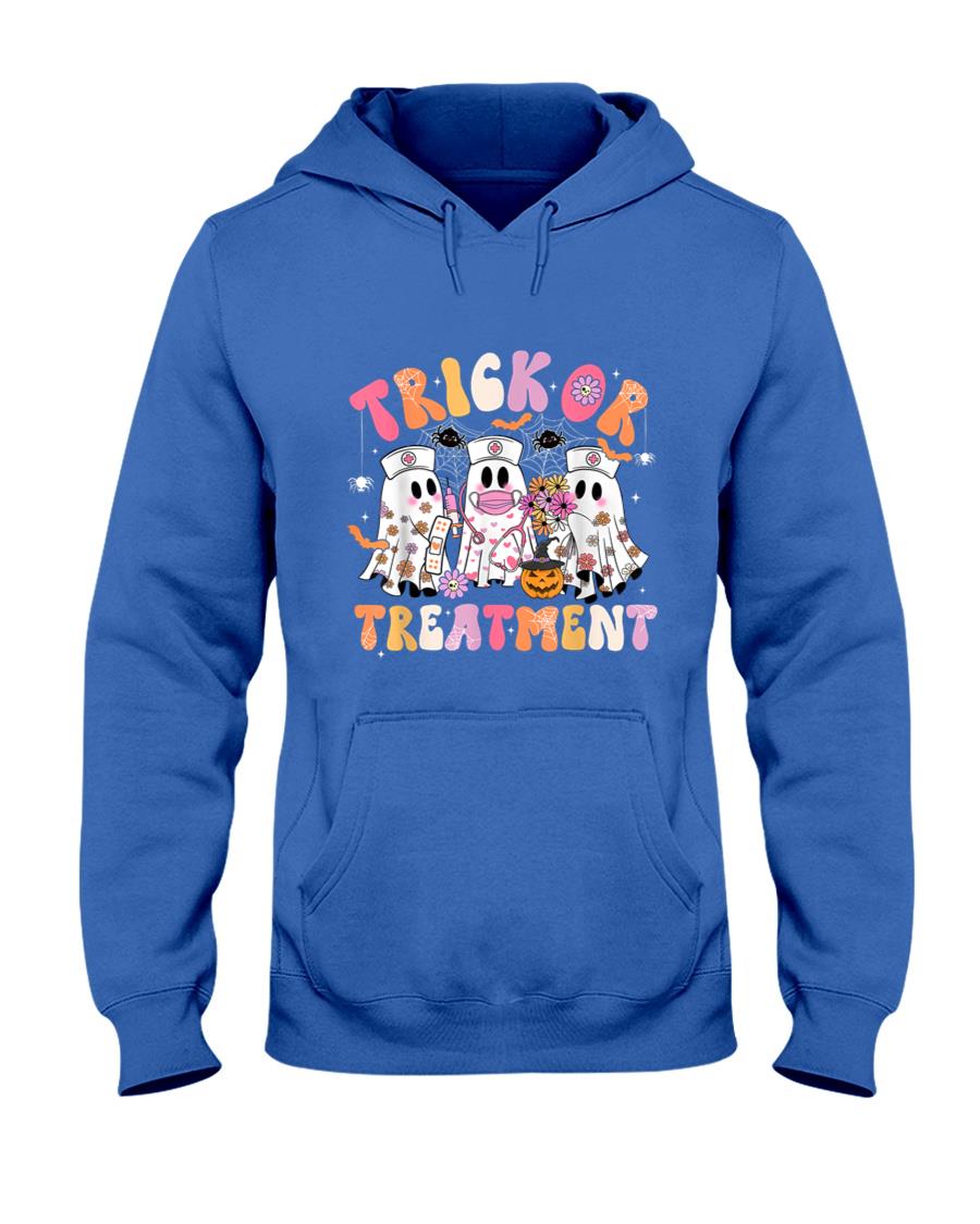 Trick Or Treatment Ghost Nurse Halloween Costume Girl Women T-Shirt