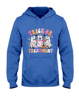 Trick Or Treatment Ghost Nurse Halloween Costume Girl Women T-Shirt