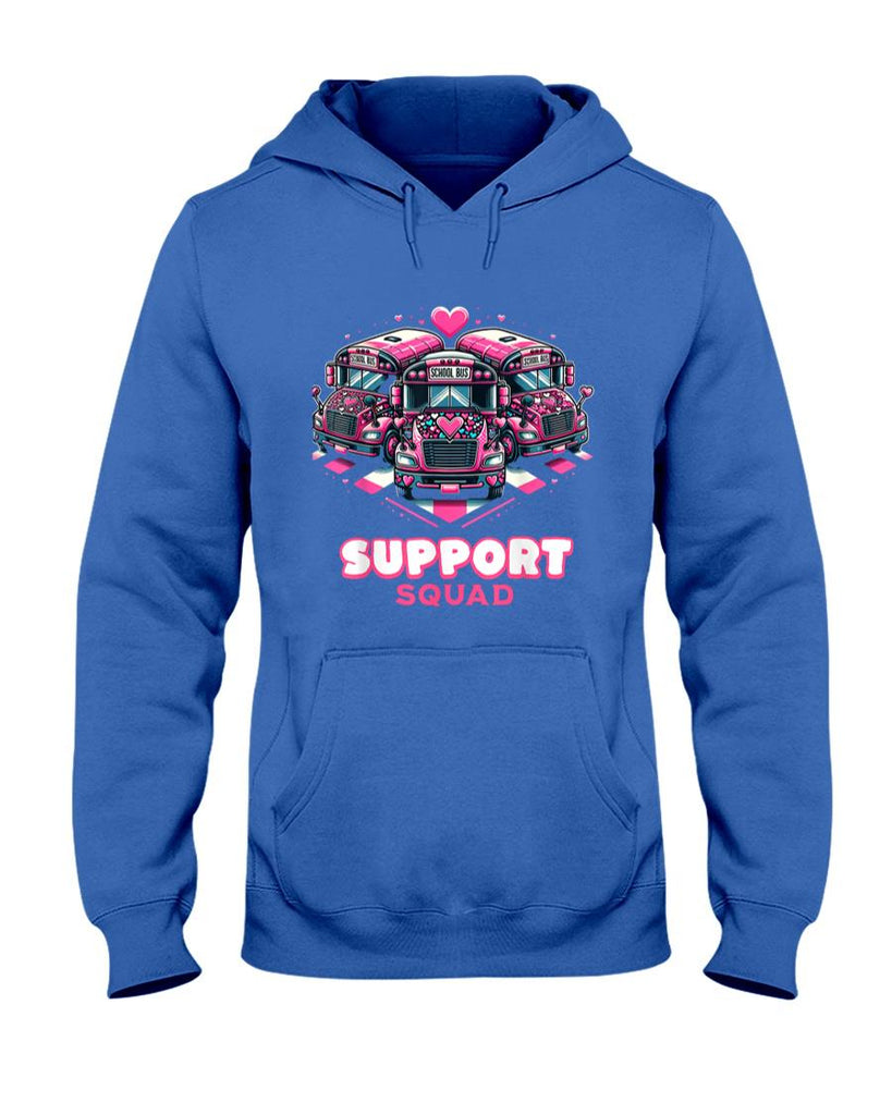Support Squad Pink Leopard School Bus Driver Breast Cancer T-Shirt