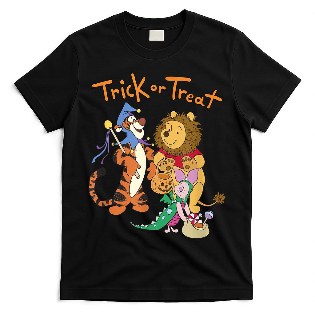 Disney Winnie The Pooh Halloween Group Shot Trick Or Treat T-Shirt