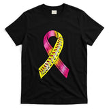 Strike Out Breast Cancer Awareness Day Pink Ribbon Softball T-Shirt