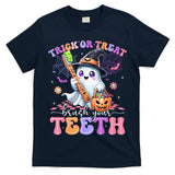 Retro Halloween Trick Or Treat Brush Your Teeth Cute Dentist T-Shirt