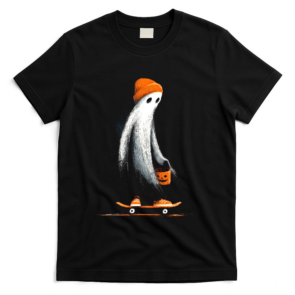 Cute Halloween Ghost Skateboarding Classic T-Shirt