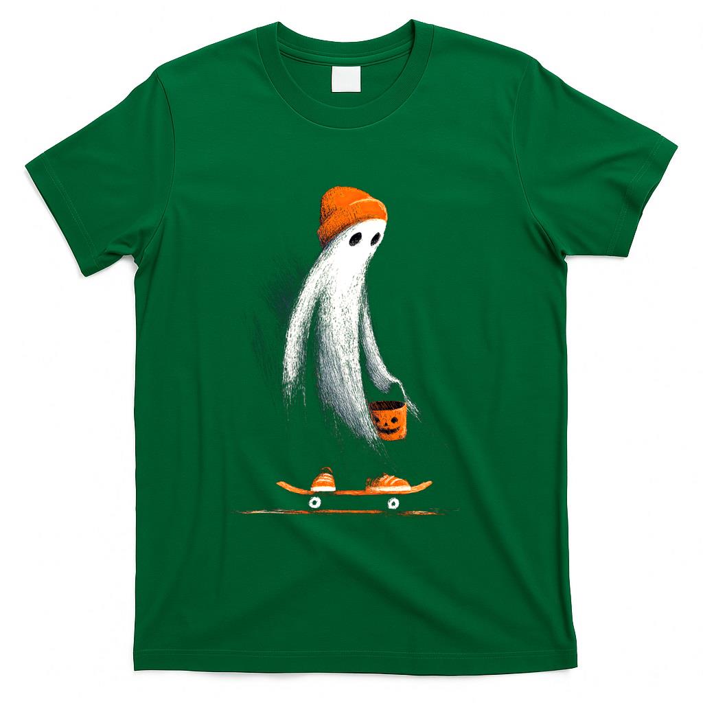 Cute Halloween Ghost Skateboarding Classic T-Shirt