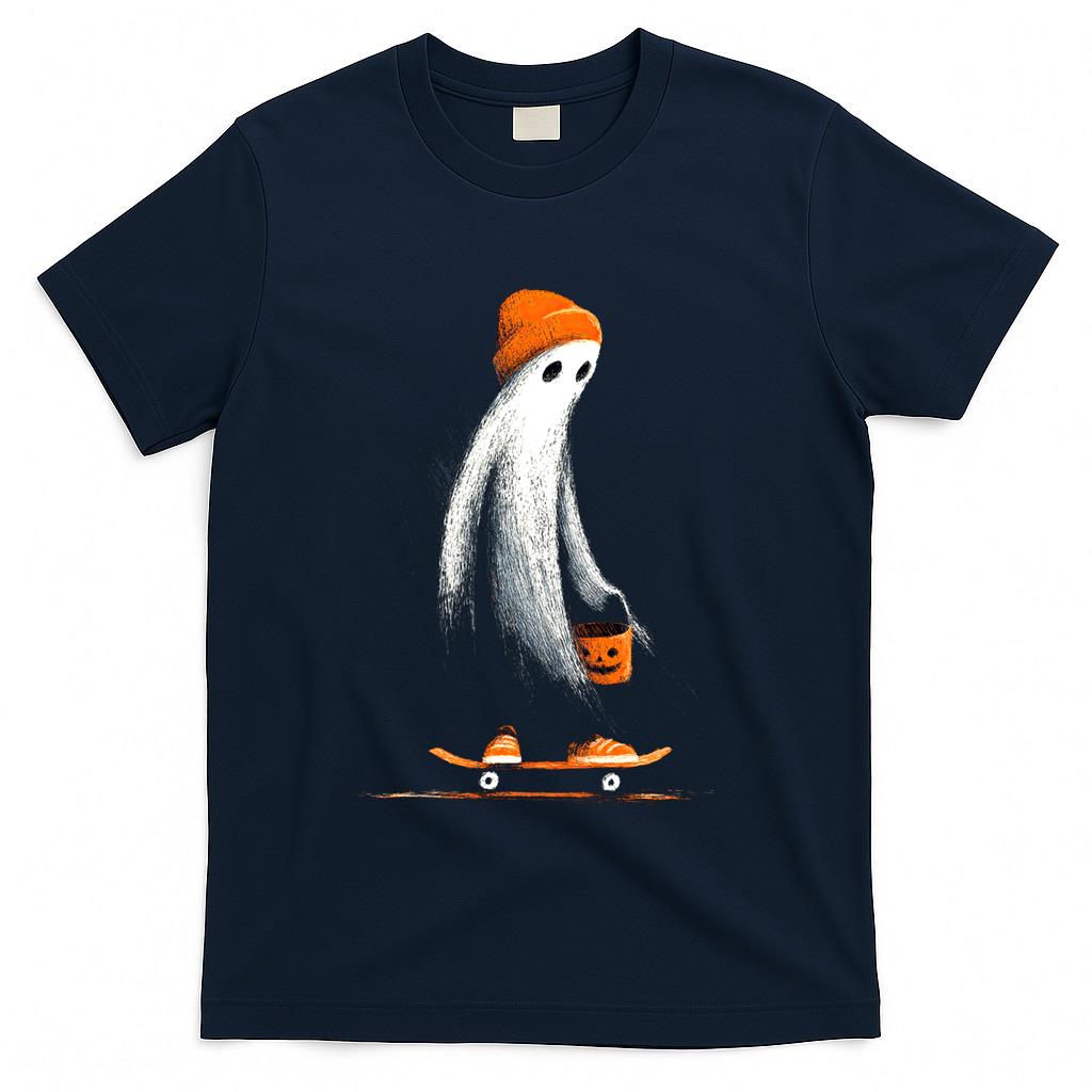Cute Halloween Ghost Skateboarding Classic T-Shirt