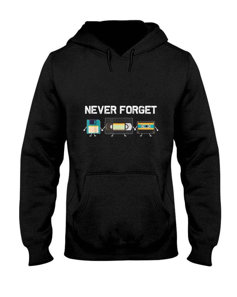 Retro Nostalgia - Never Forget VHS Tape Cassette Floppy Disk - 80s & 90s Gift T-Shirt