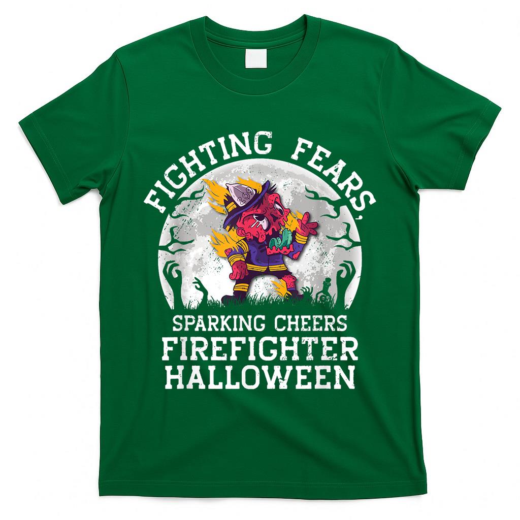 Halloween Firefighter Trick Or Treat Scary Spooky Fireman T-Shirt