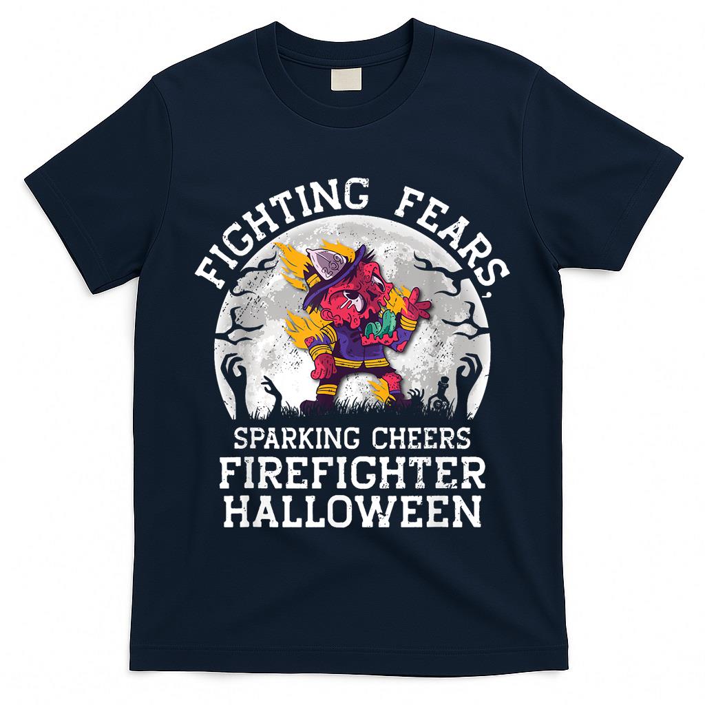 Halloween Firefighter Trick Or Treat Scary Spooky Fireman T-Shirt