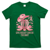 Womens Give Breast Cancer The Boot Cowgirl Breast Cancer Awareness V-Neck T-Shirt