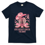 Womens Give Breast Cancer The Boot Cowgirl Breast Cancer Awareness V-Neck T-Shirt