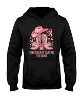 Womens Give Breast Cancer The Boot Cowgirl Breast Cancer Awareness V-Neck T-Shirt