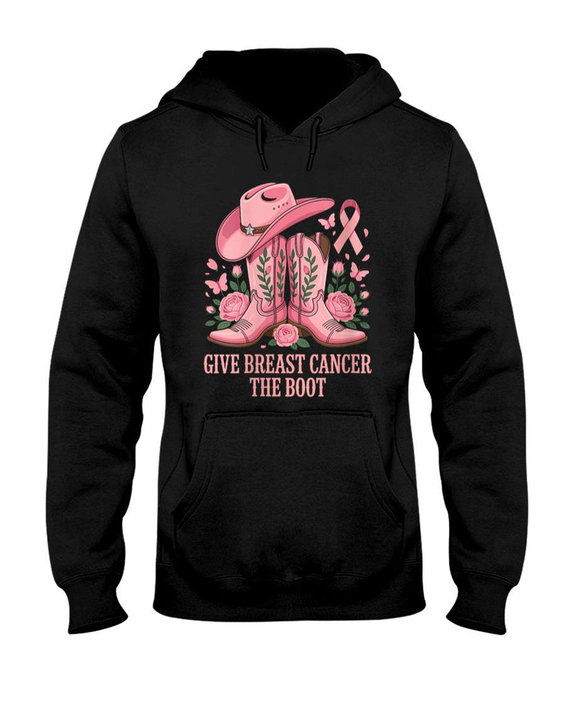Womens Give Breast Cancer The Boot Cowgirl Breast Cancer Awareness V-Neck T-Shirt