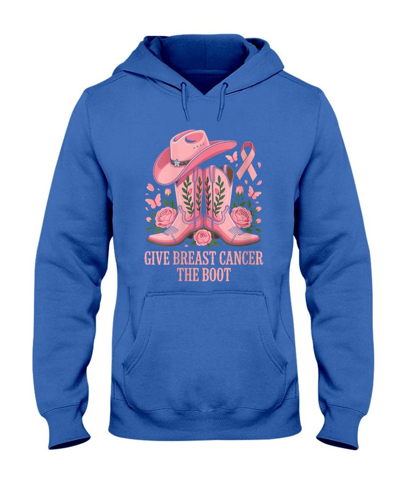Womens Give Breast Cancer The Boot Cowgirl Breast Cancer Awareness V-Neck T-Shirt