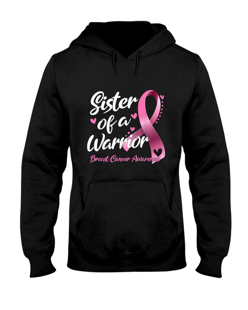 Womens Breast Cancer Fighter Awareness Sister Of A Warrior T-Shirt
