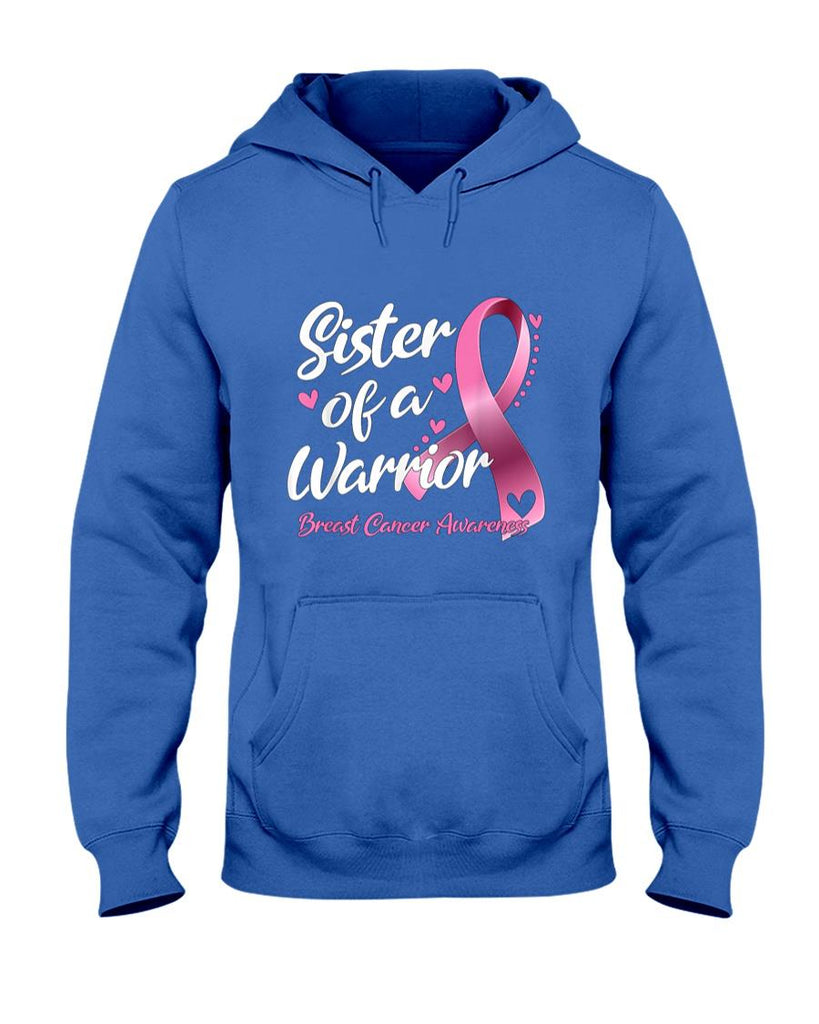 Womens Breast Cancer Fighter Awareness Sister Of A Warrior T-Shirt