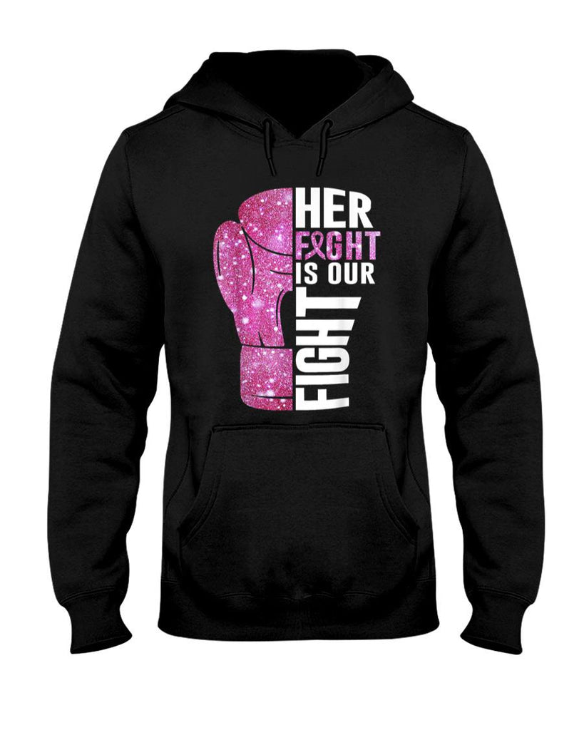 Her Fight Is Our Fight Boxing Glove Breast Cancer Awareness T-Shirt