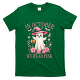 In October We Wear Pink Breast Cancer Awareness Halloween T-Shirt_1