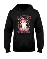 In October We Wear Pink Breast Cancer Awareness Halloween T-Shirt_1