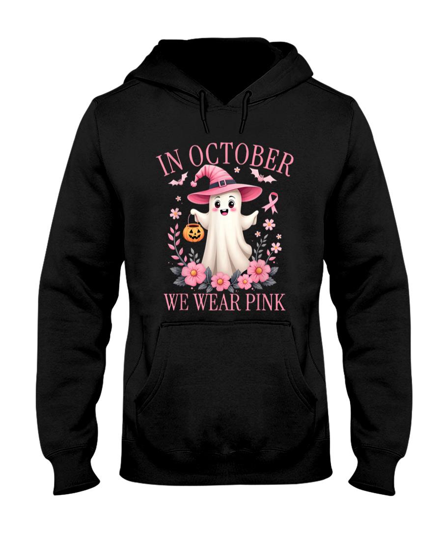 In October We Wear Pink Breast Cancer Awareness Halloween T-Shirt_1