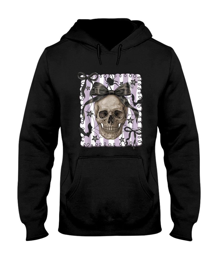 Spooky Season Skull Halloween Coquette Bow Trick Or Treat T-Shirt